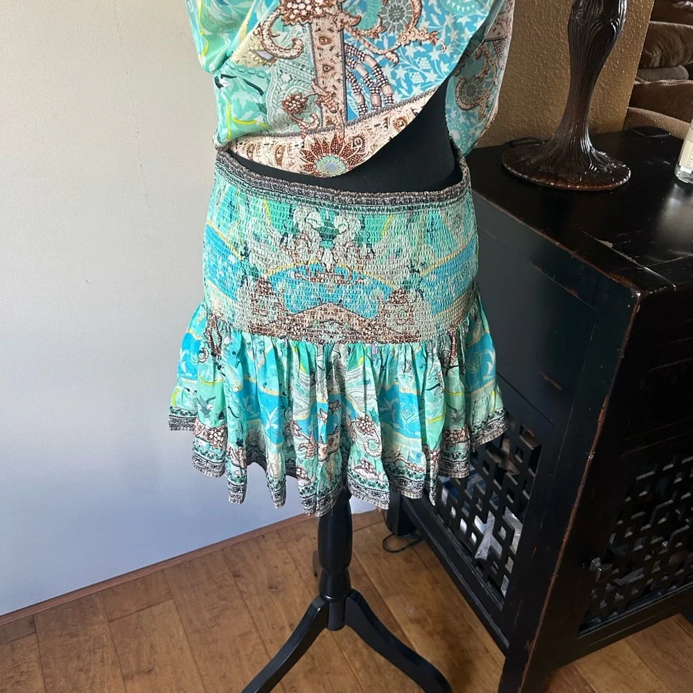Camilla Turquoise and Teal Skirt - Picture 2 of 5